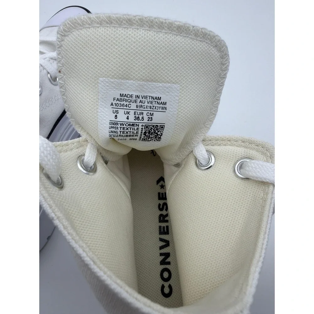 Converse‎ Madison Padded High Top Sneakers - White Canvas - Women's 6 NWT